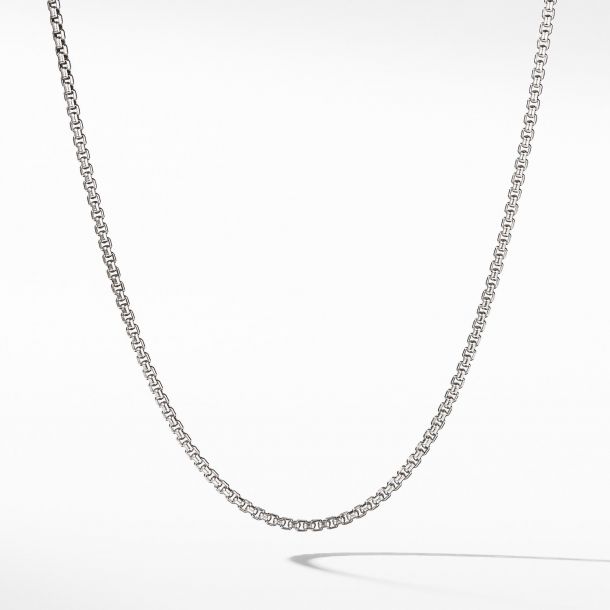 David Yurman Small Box Chain Necklace with an Accent of 14k Gold 2.7mm REEDS Jewelers