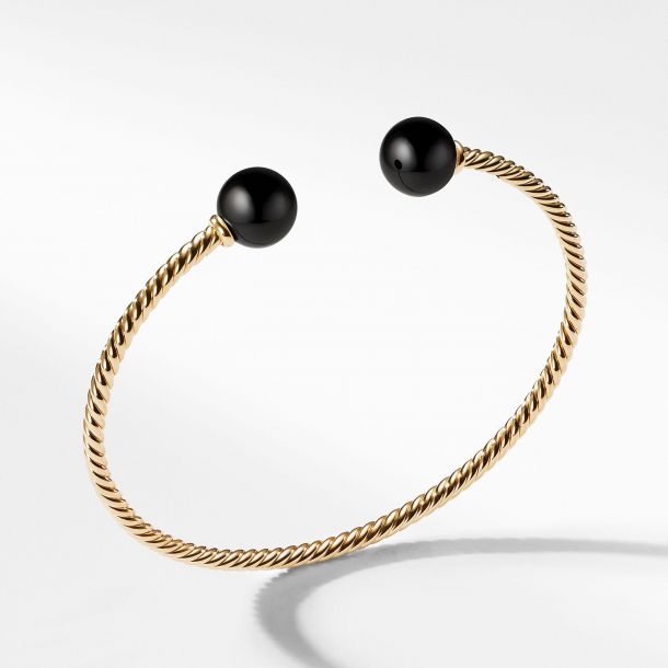 David Yurman Solari Bead Bracelet with Black Onyx in 18k Gold 2.6mm
