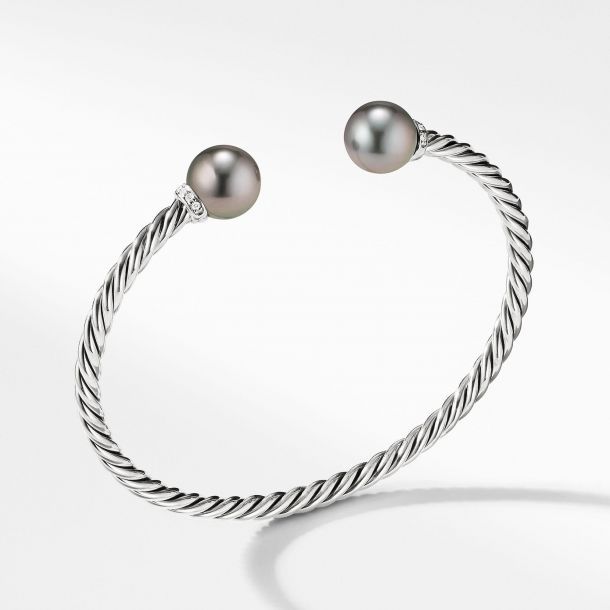 David Yurman Solari Bracelet with Diamonds and Tahitian Grey Pearl 3.5mm