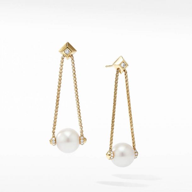 David yurman gold pearl sale earrings