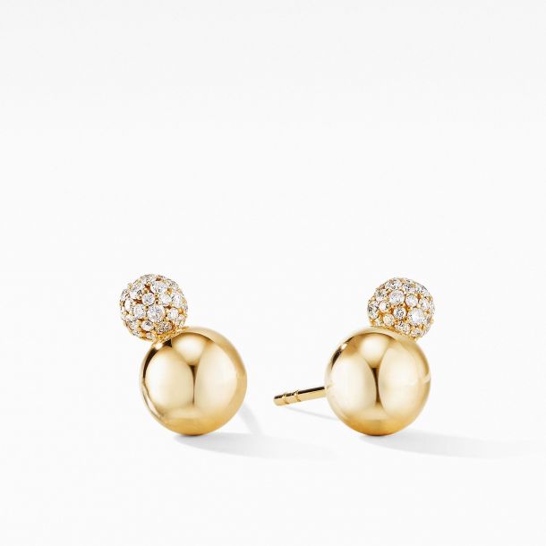 David Yurman Solari Stud Earrings in 18k Yellow Gold with Diamonds ...
