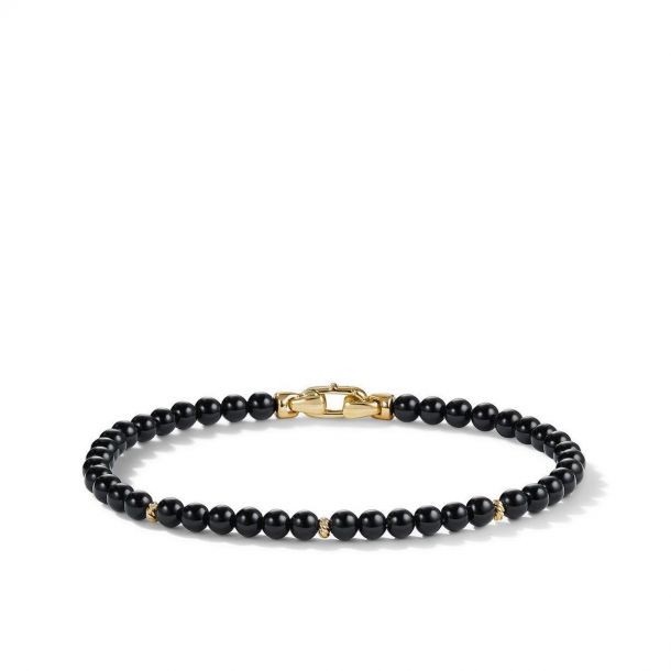 David Yurman Spiritual Beads Bracelet with Black Onyx and 14K Yellow ...