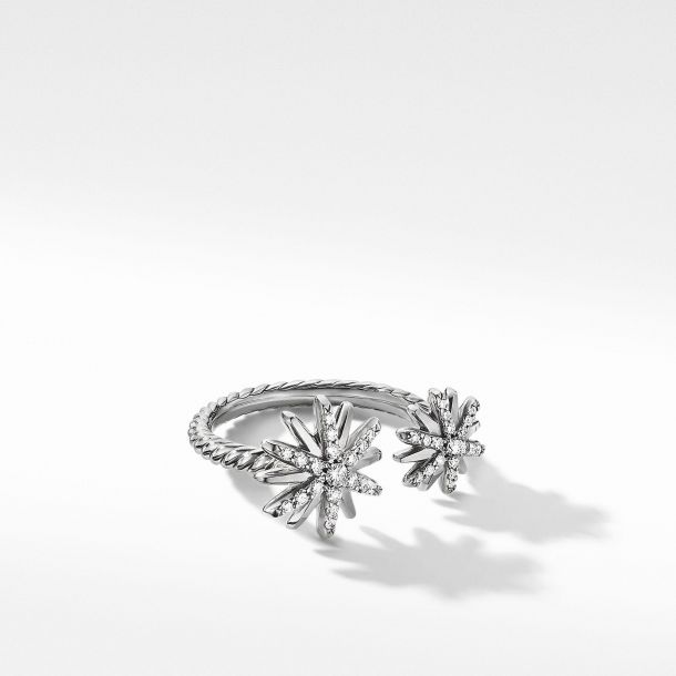 David Yurman Starburst Bypass Ring with Pave Diamonds