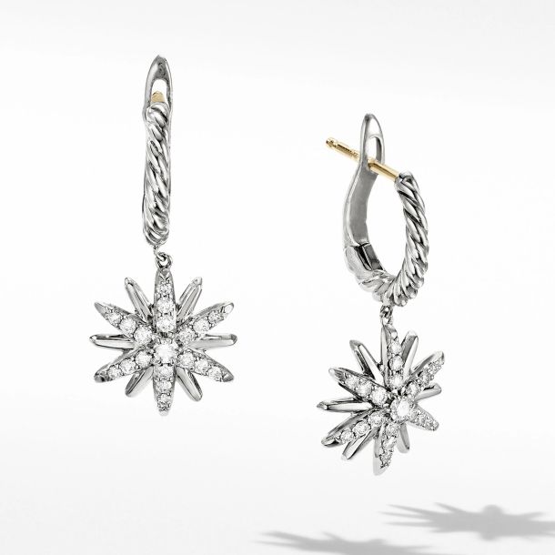 David Yurman Starburst Drop Earrings with Pave Diamonds REEDS Jewelers