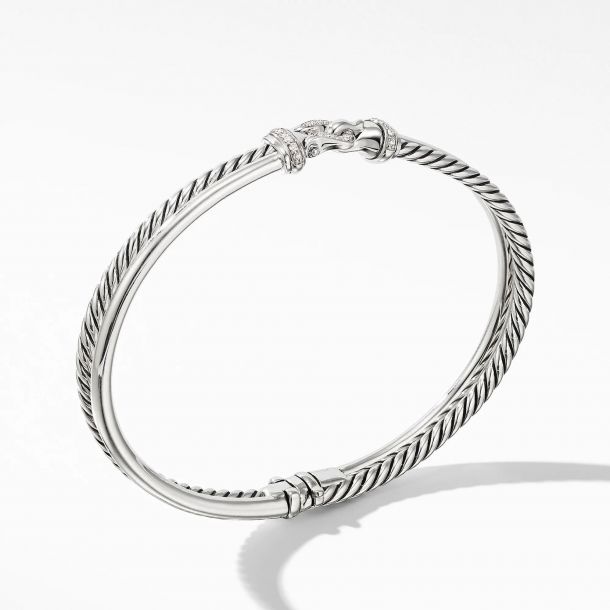 David Yurman Two Row Buckle Bracelet with Diamonds