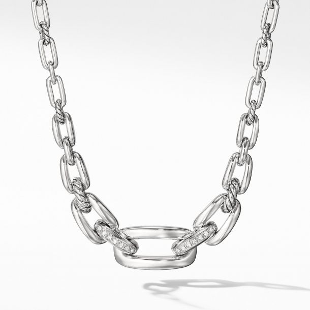David Yurman Wellesley Link™ Chain Station Necklace with Diamonds ...