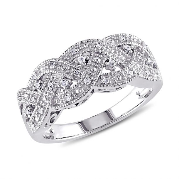 Diamond Braided Fashion Ring 1/8ctw | REEDS Jewelers