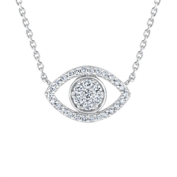 Diamond Evil Eye Necklace 1 4ctw