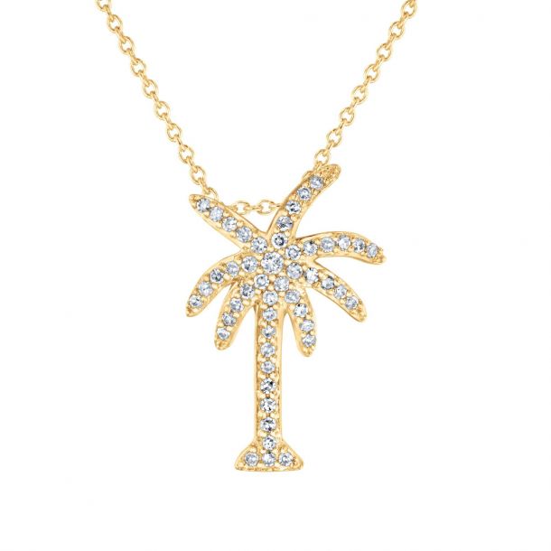 Palm tree charm necklace new arrivals
