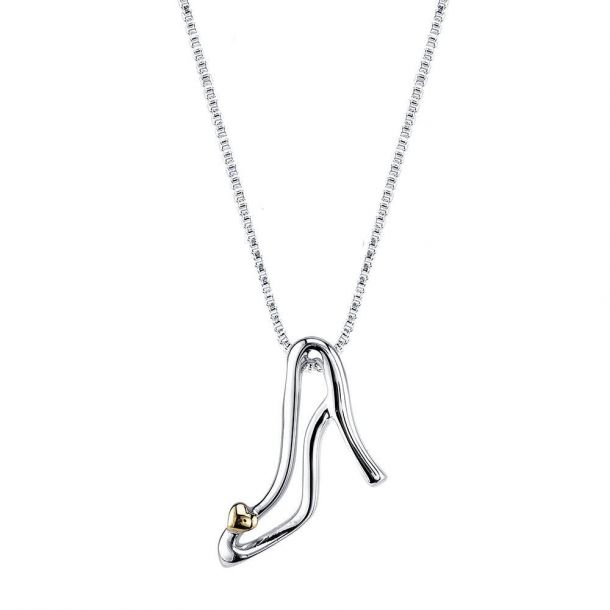 Disney Two Tone A Dream Is a Wish Your Heart Makes Cinderella Slipper Pendant