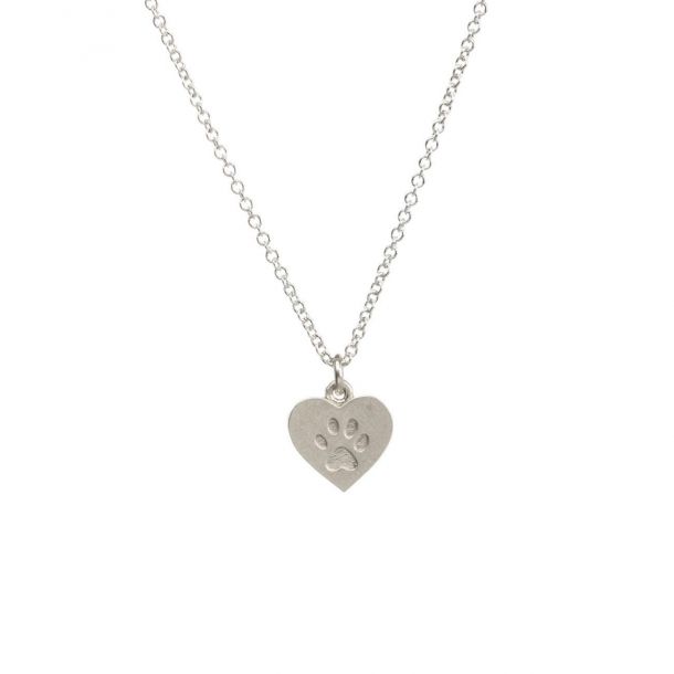 Dogeared Animal Lover Paw Heart Necklace Sterling Silver REEDS Jewelers