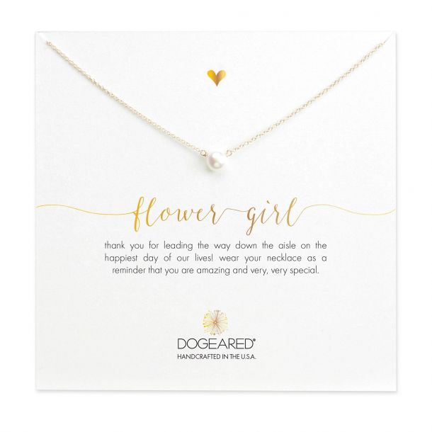Dogeared Flower Girl Small Pearl Necklace Gold Plated