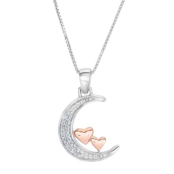 Moon and heart hot sale necklace
