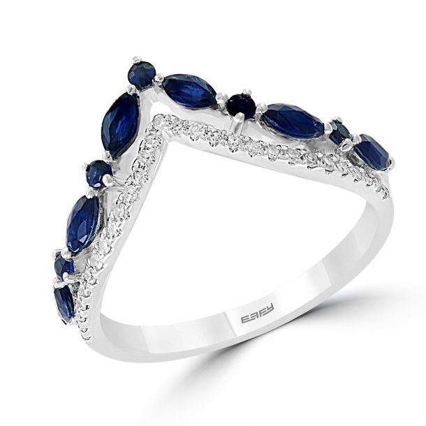 Sapphire chevron ring new arrivals