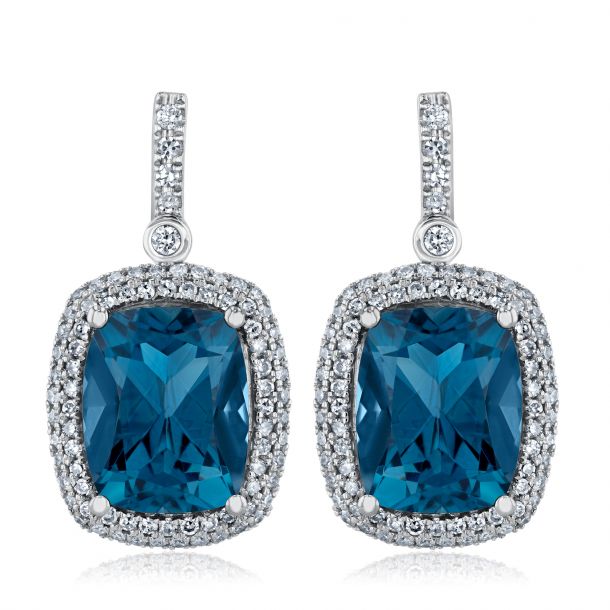 London blue topaz earrings white gold hotsell