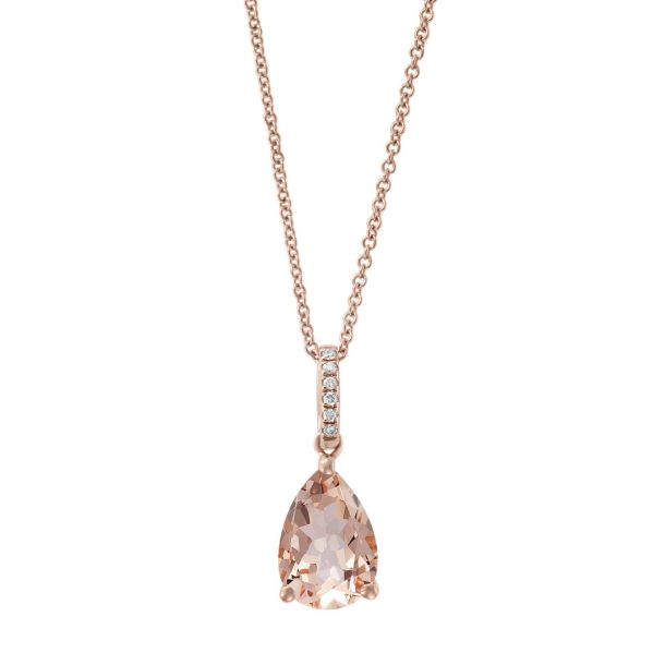 Effy Rose Gold Morganite and Diamond Accent Pendant REEDS Jewelers