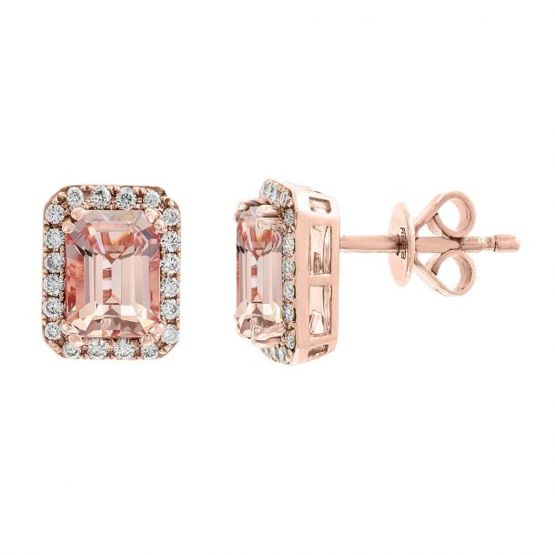 Rose gold hotsell and morganite earrings