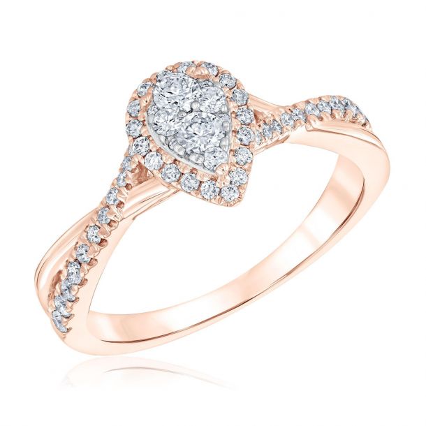 Pear shaped composite clearance ring