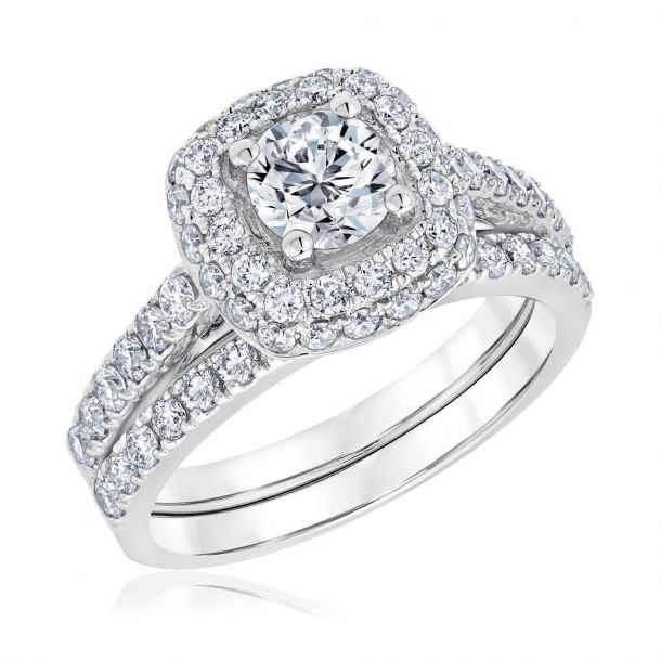 Square engagement online ring set