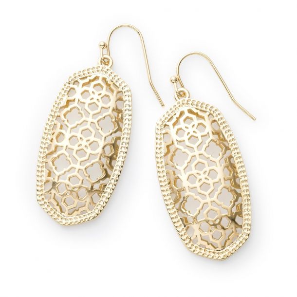 Kendra Scott Elle Earrings in Gold Filigree Gold Plated REEDS