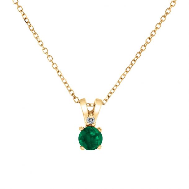 Emerald pendant necklace hotsell yellow gold