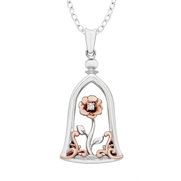 Enchanted disney belle rose pendant online