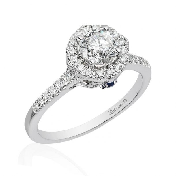 Enchanted Disney Fine Jewelry Cinderella Diamond and Created Blue