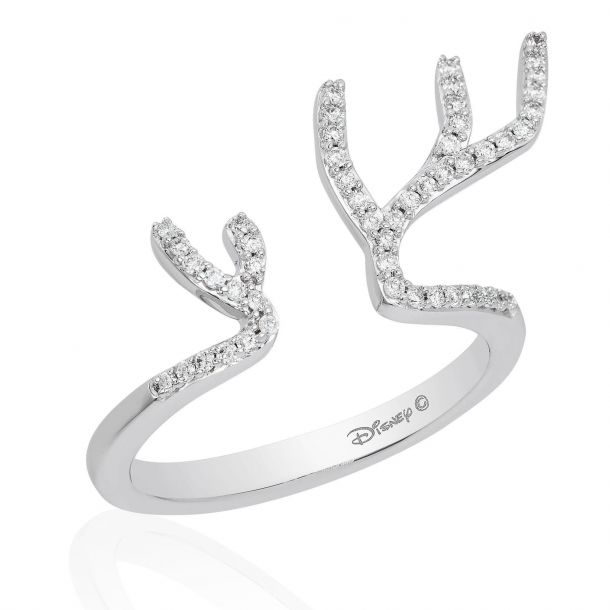 Enchanted Disney Fine Jewelry Elsa Diamond Antlers and White Gold
