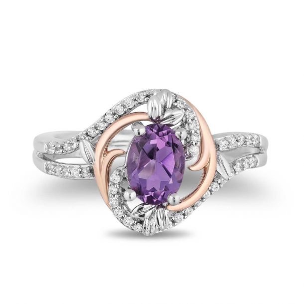 Enchanted Disney Fine Jewelry Rapunzel Amethyst and Diamond Ring 1 10ctw REEDS Jewelers