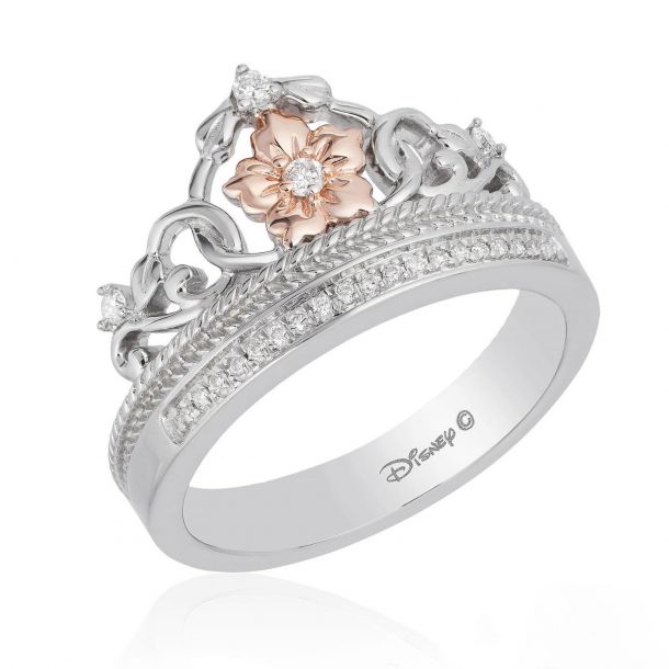 Enchanted Disney Fine Jewelry Rapunzel s Diamond Tiara Ring 1 10ctw Size 7