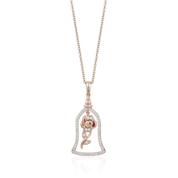 Disney enchanted belle rose necklace on sale