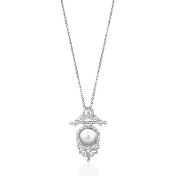 Enchanted Disney Vault Cinderella Diamond Clock Pendant Necklace 1 10ctw