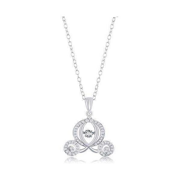 Disney Cinderella Inspired Key Diamond Pendant 1/20 Cttw | Enchanted Disney Fine Jewelry