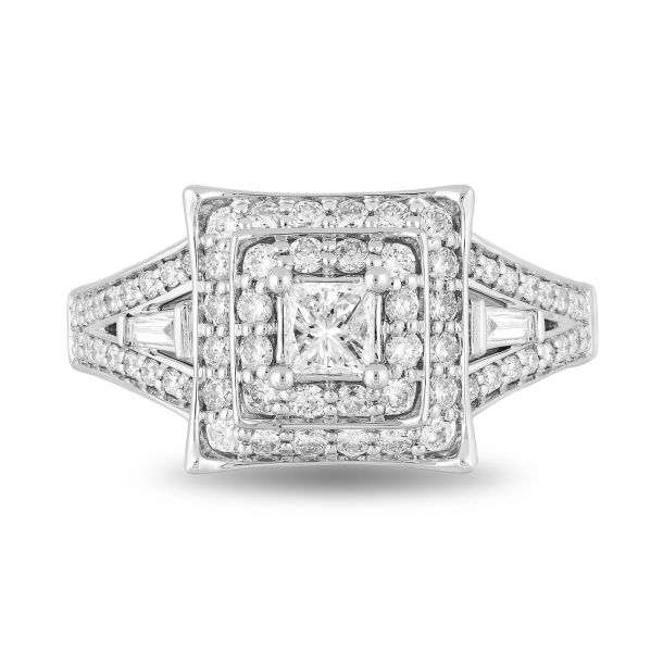 Enchanted Disney Vault Mulan Diamond Double Frame Engagement Ring 1ctw Size 7 REEDS Jewelers