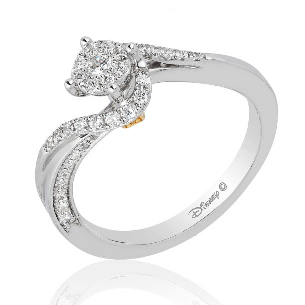 Enchanted Disney Vault Tinkerbell Round Diamond Engagement Ring 1 3ctw Size 7