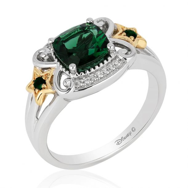 Enchanted Disney Vault Tinkerbell Swarovski Green Topaz Star Ring Size 7 REEDS Jewelers
