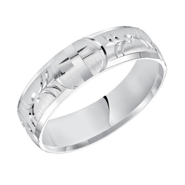 White gold discount engraved ring
