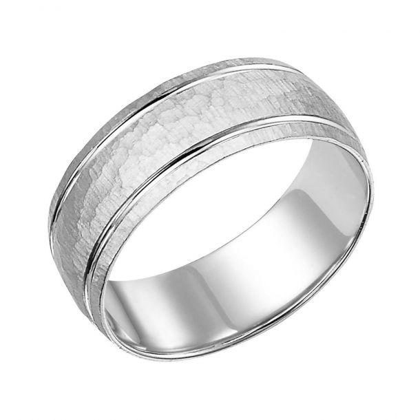 Stone finish wedding band sales