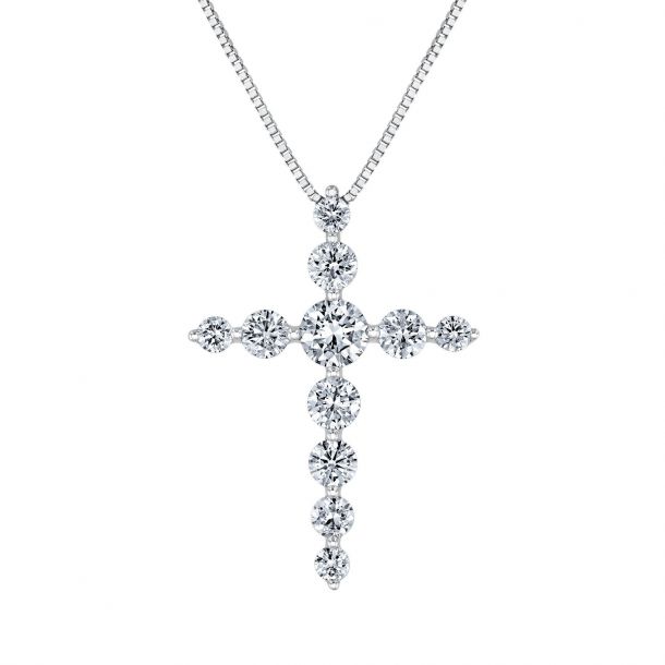 Lab created online diamond cross pendant