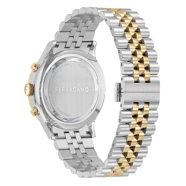 Ferragamo Duo Chrono Silver Dial Two-Tone Bracelet Watch