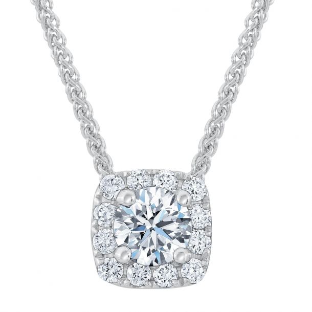 Forevermark 1 4ctw Diamond Cushion Halo Pendant Center of My