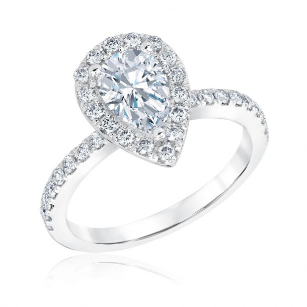 Forevermark 1 3 8ctw Pear Diamond Halo White Gold Engagement Ring The Center of My Universe
