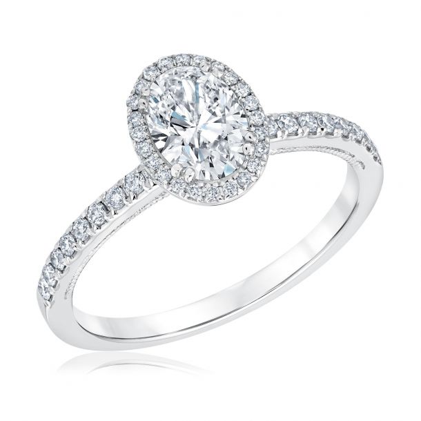 Forevermark Oval Diamond Halo Ring 1 1/6ctw | REEDS Jewelers