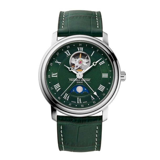 Frederique Constant green dial moonphase automatic watch