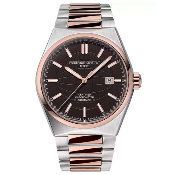 Frederique Constant Highlife COSC Brown Dial Two Tone Stainless Steal Bracelet Watch 41mm FC 303C4NH2B REEDS Jewelers