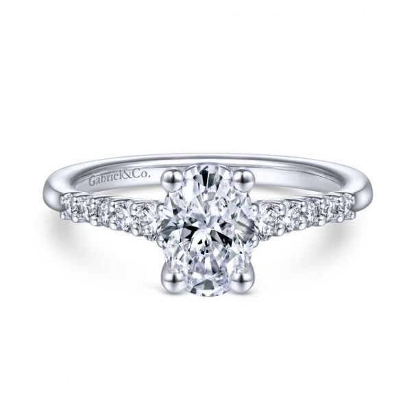 Gabriel Co. Reed Diamond Oval Semi Mount Engagement Ring 1 4ctw