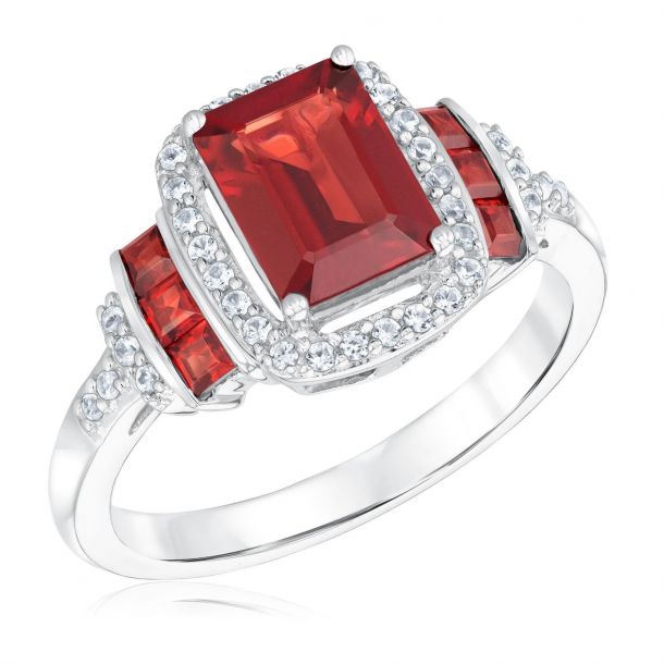 Garnet and sales white sapphire rings