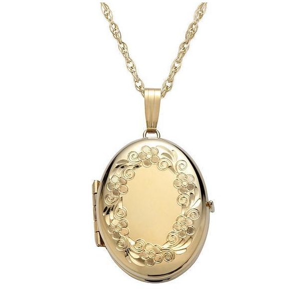 Gold oval sale locket necklace