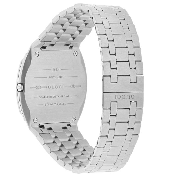 Gucci 25H Stainless Steel Diamond Dial 34mm Watch YA163401 | REEDS