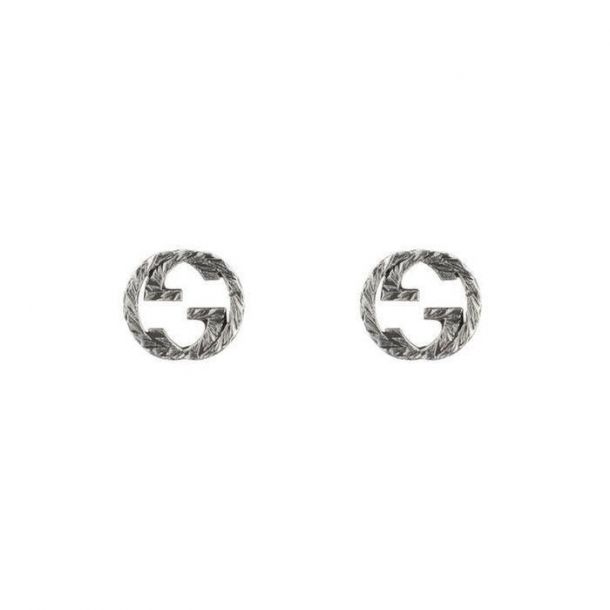 Gucci silver interlocking earrings sale